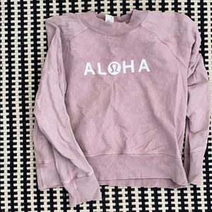ALOHA LULULEMON CROP SWEATSHIRT - BARELY WORN